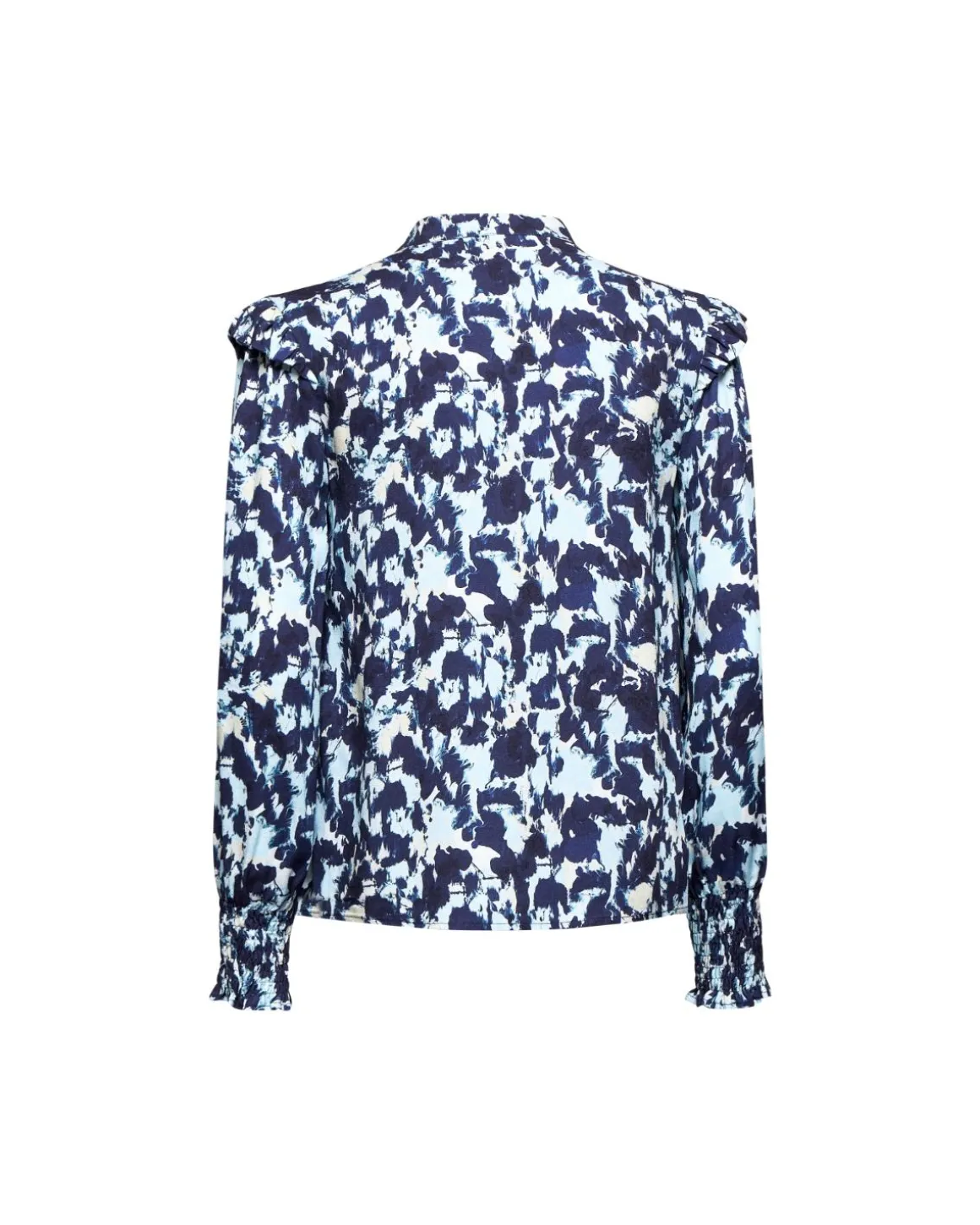 Printed blouse with tie collar
