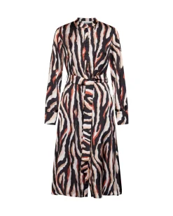 Printed dress with crossover neckline