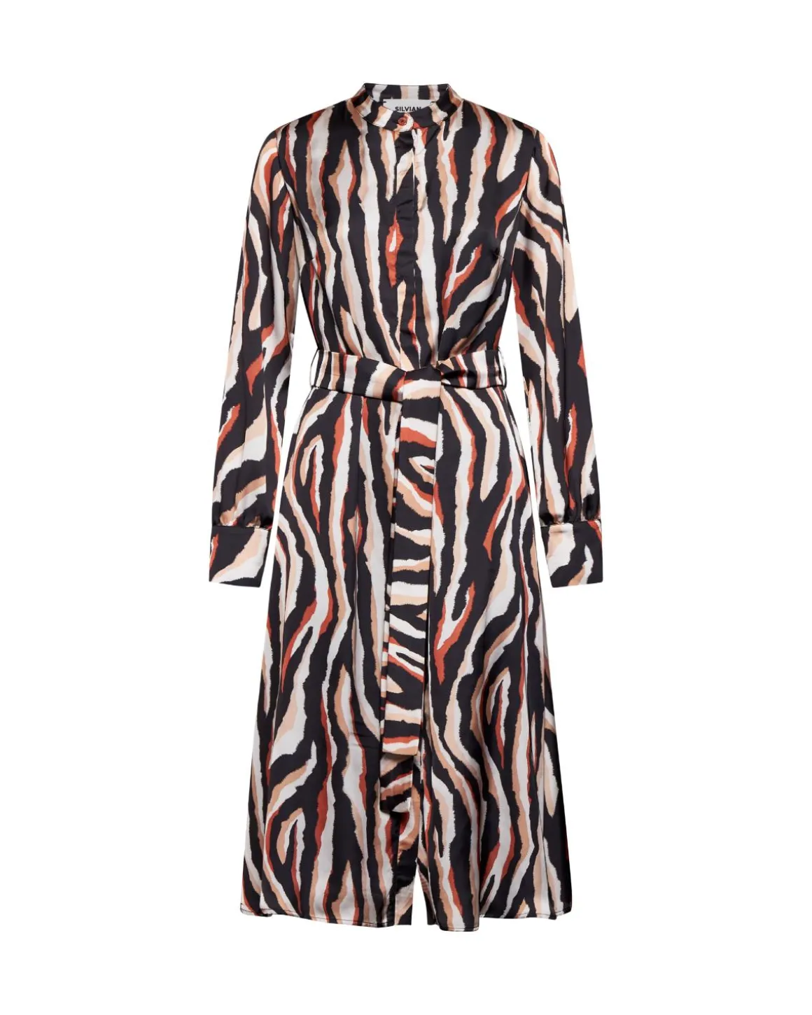 Printed dress with crossover neckline