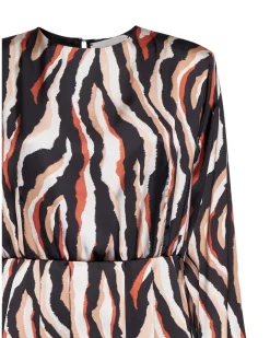 Printed dress with long sleeves