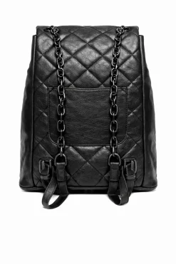 Quilted backpack with chain