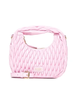 Quilted hobo bag with padded effect