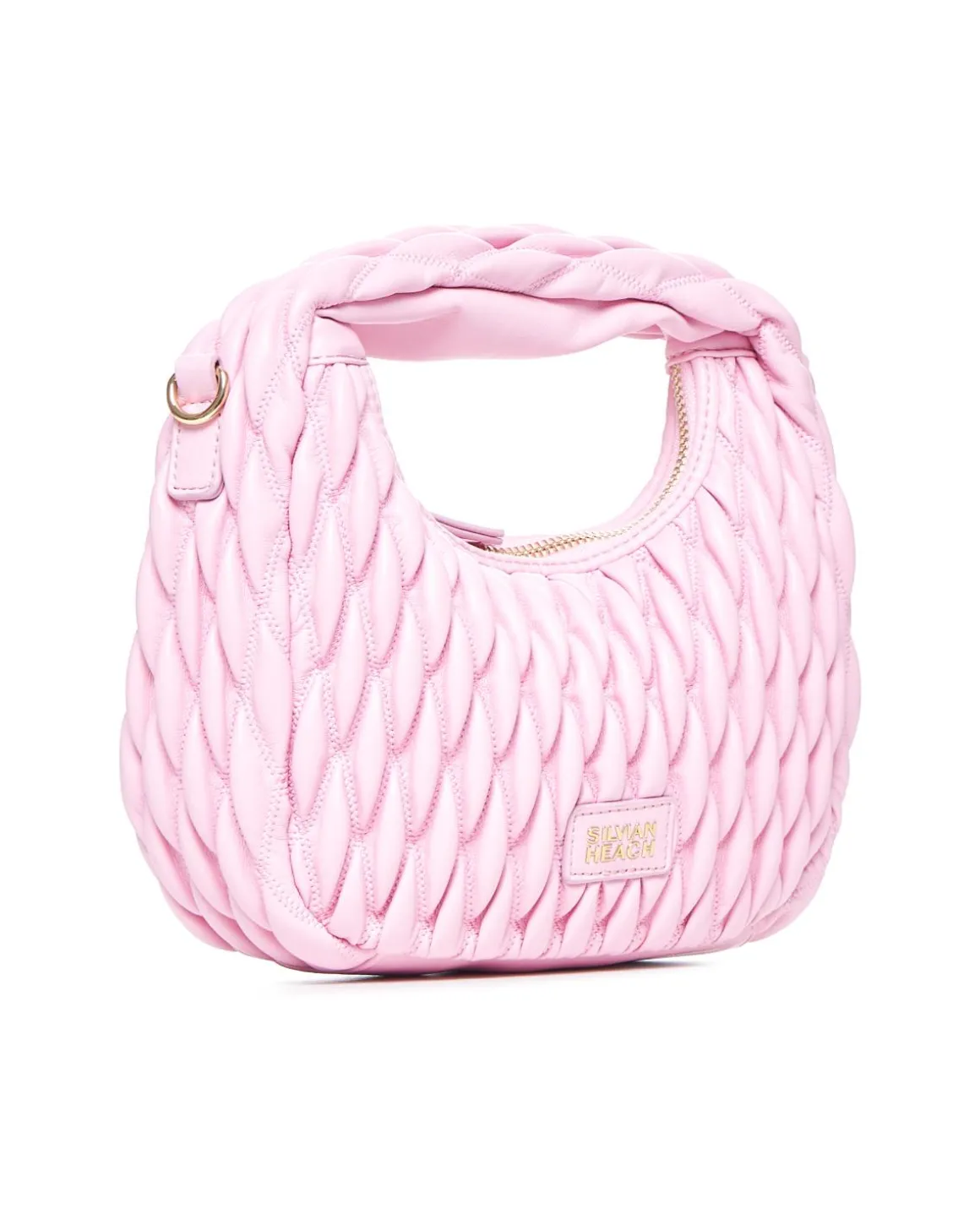 Quilted hobo bag with padded effect
