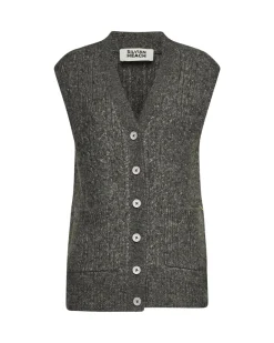 Ribbed vest with buttons