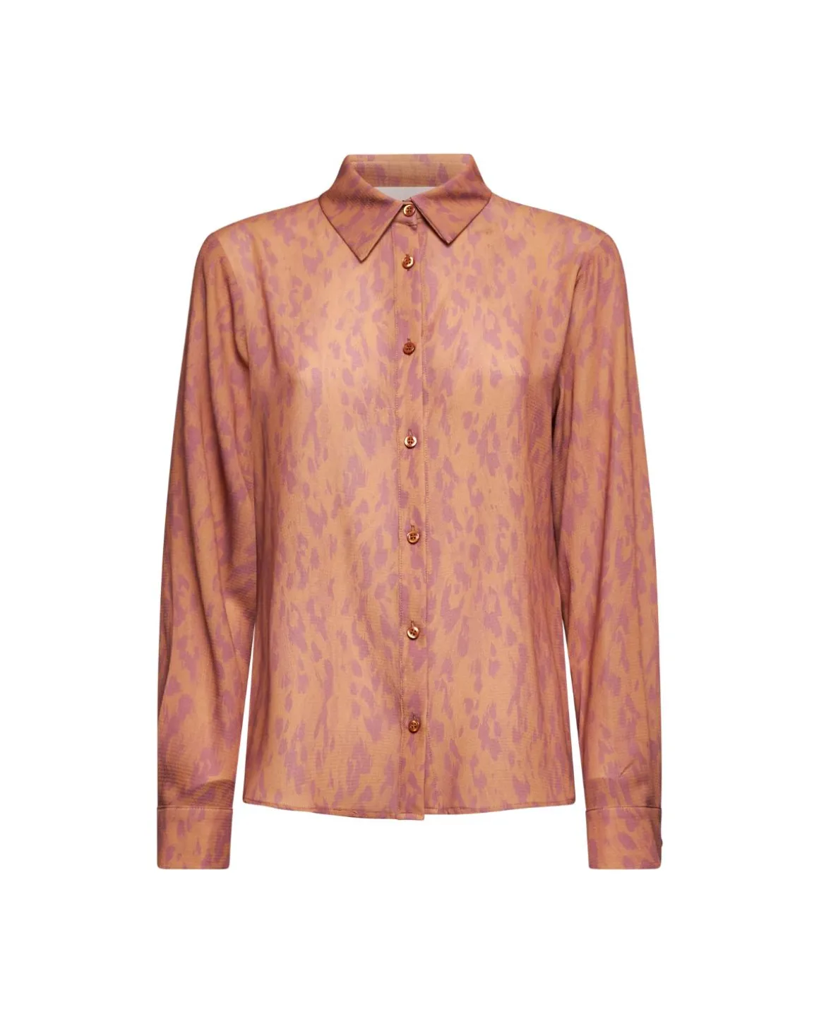 Satin shirt with animal print