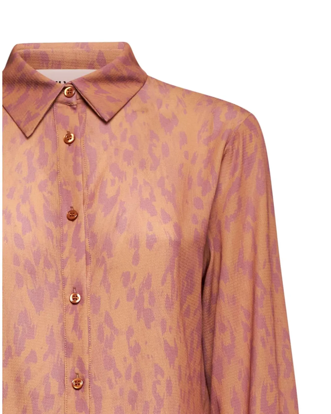 Satin shirt with animal print