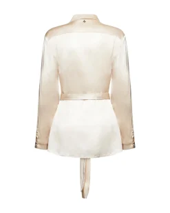 Satin shirt with front knot