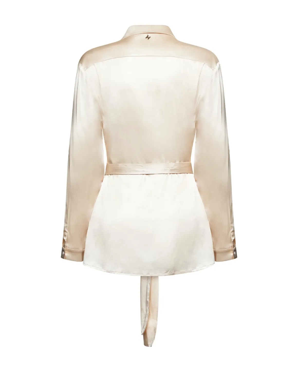 Satin shirt with front knot
