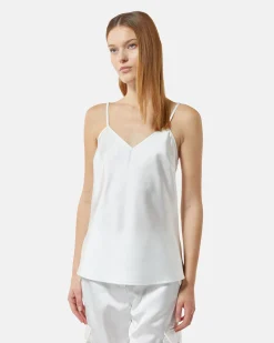 Satin top with thin straps