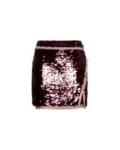 Sequin miniskirt with side band