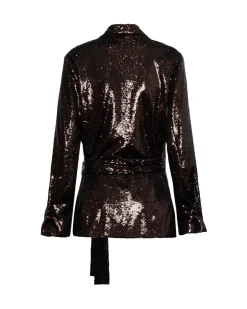 Sequined crossover blazer
