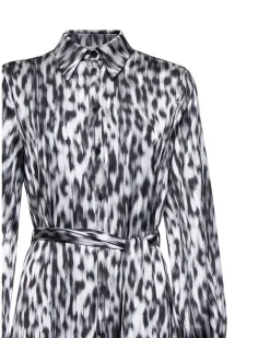 Shirt dress with belt