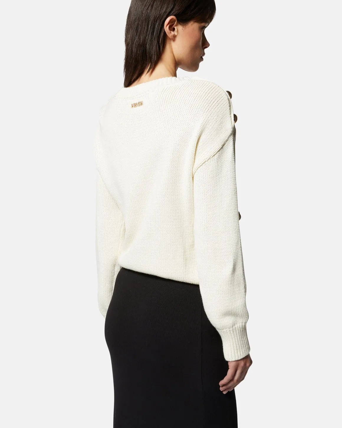 Shirt sweater with buttons on the shoulders