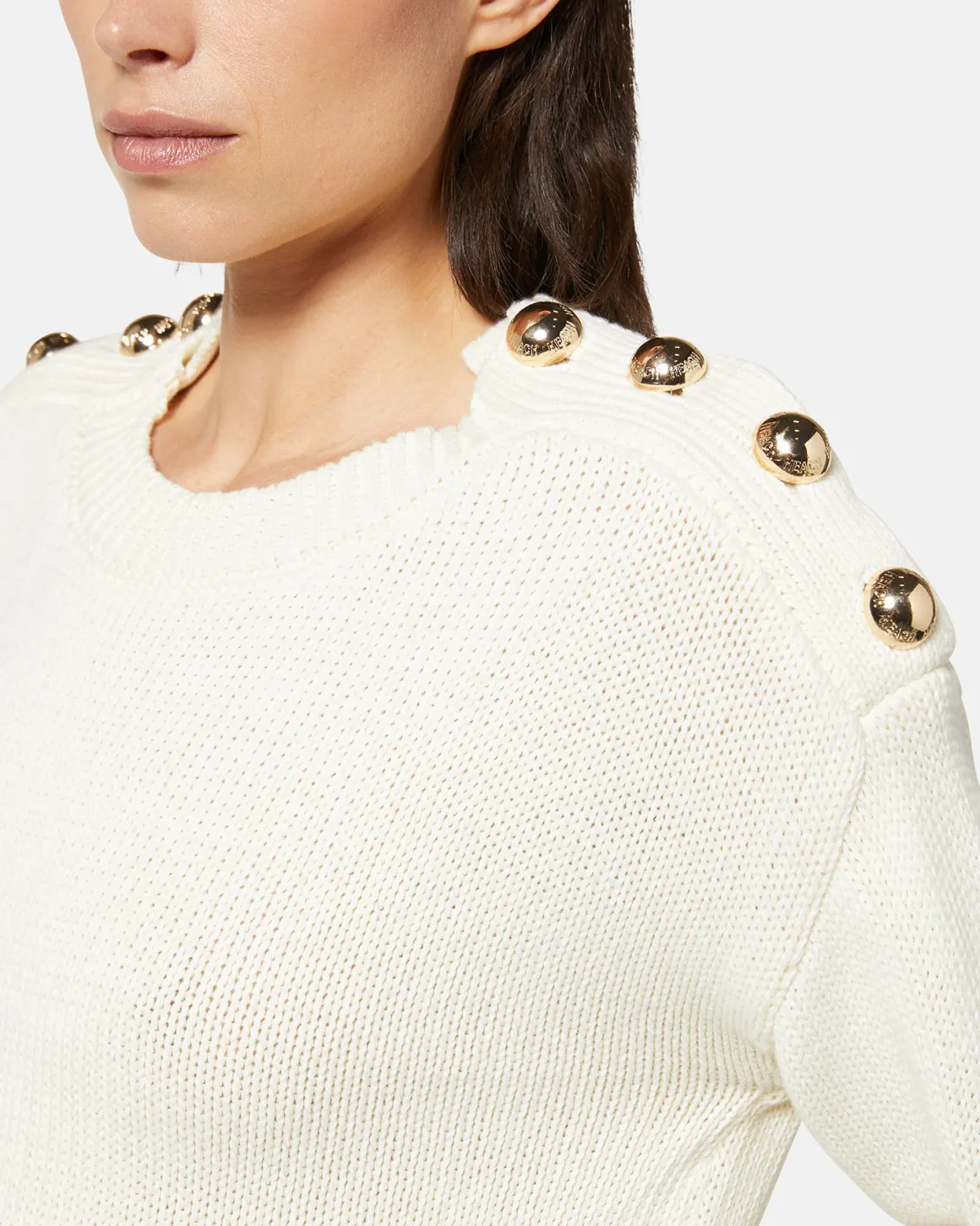 Shirt sweater with buttons on the shoulders