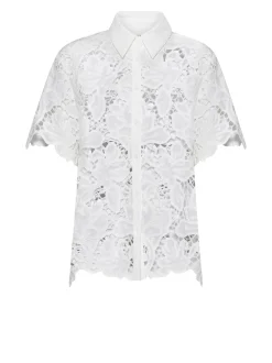 Shirt with ornamental workmanship and short sleeves