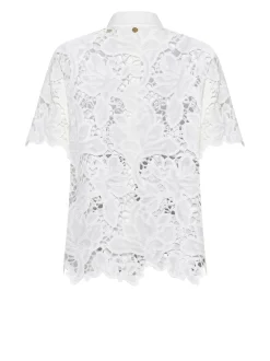 Shirt with ornamental workmanship and short sleeves