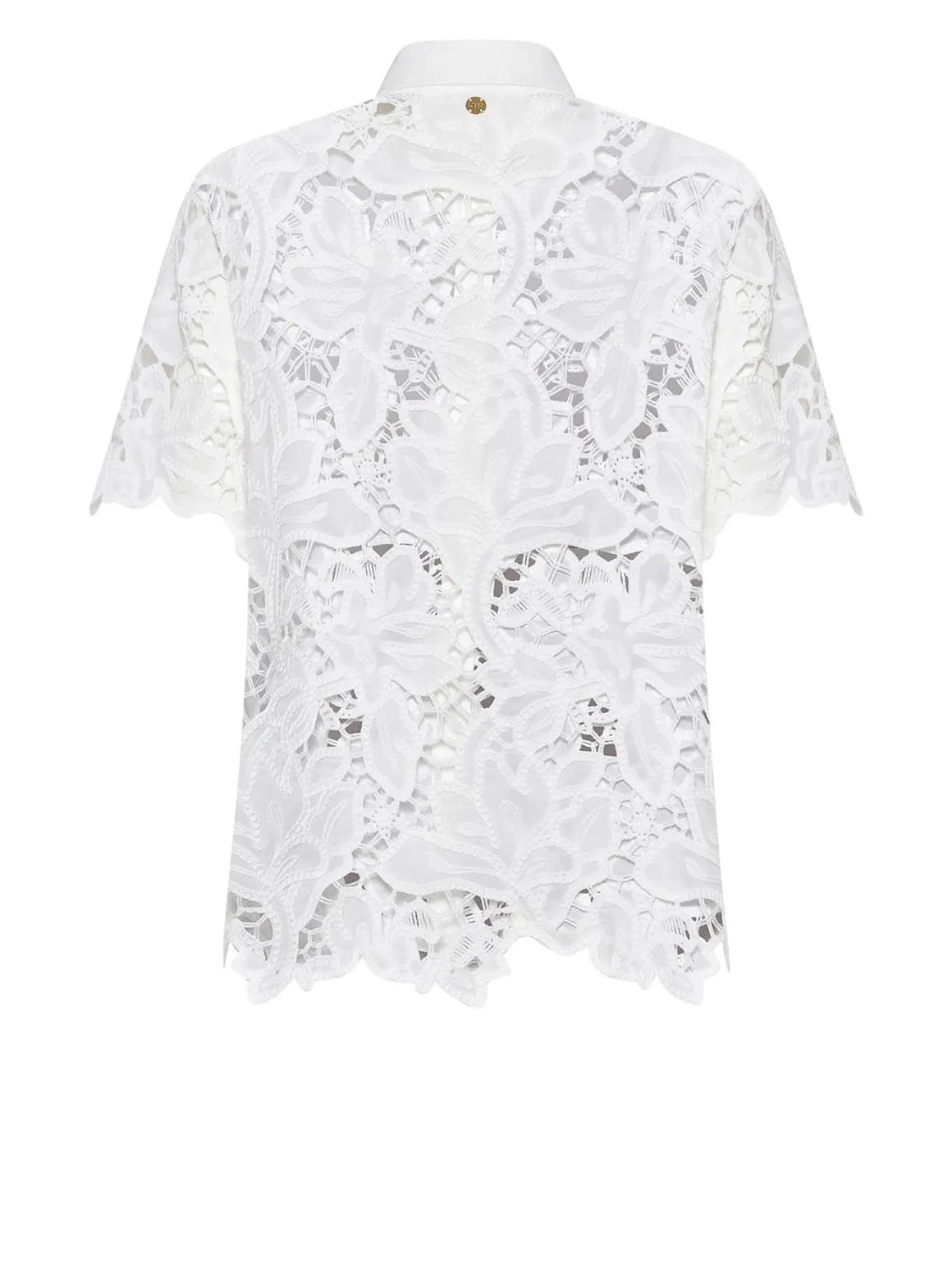 Shirt with ornamental workmanship and short sleeves