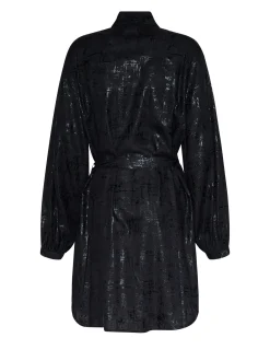 Shirtdress with Decorated Surface and Matching Belt