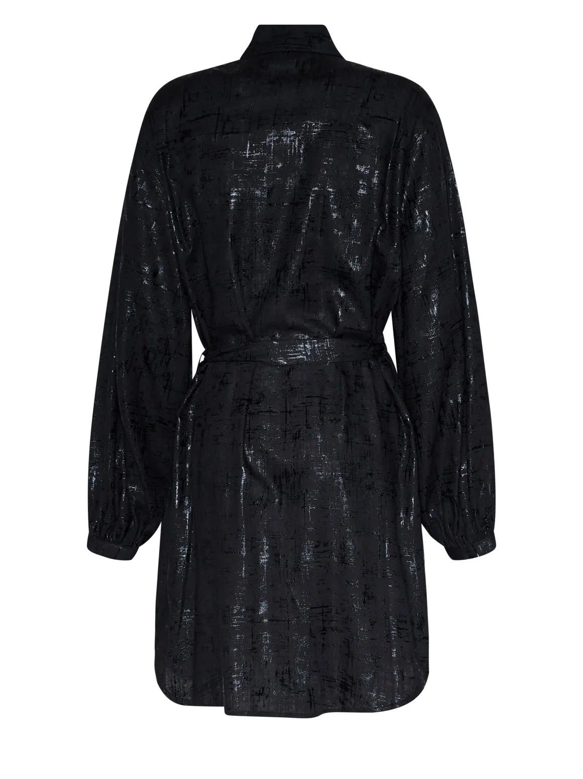 Shirtdress with Decorated Surface and Matching Belt