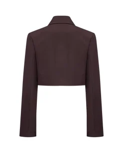 Short blazer with collar and detail