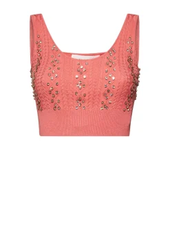 Short cardigan with decorative applications