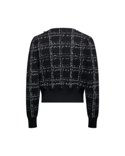 Short cardigan with tweed-effect pattern