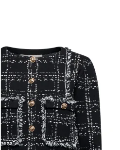 Short cardigan with tweed-effect pattern