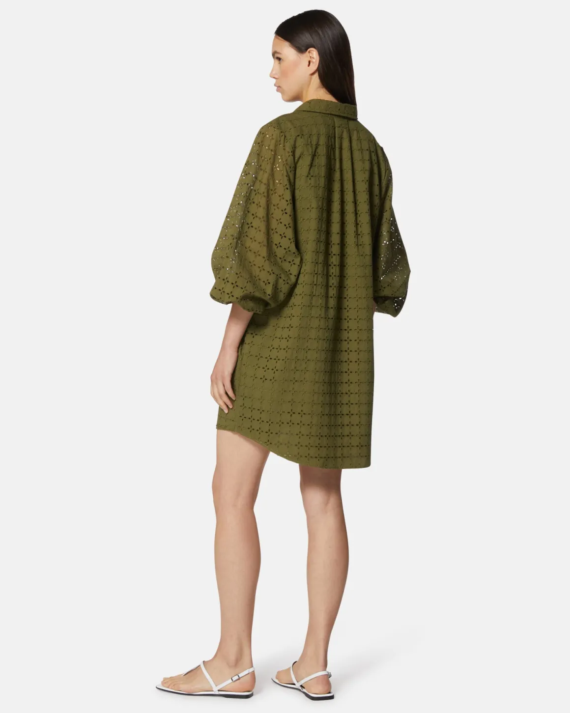 Short chemisier dress in sangallo