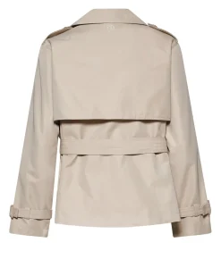 Short double-breasted trench coat with a refined design
