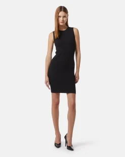 Short dress in ribbed jersey
