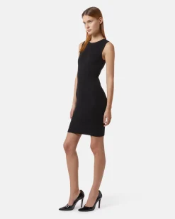 Short dress in ribbed jersey