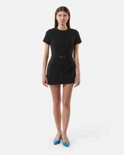Short dress with decorative belt