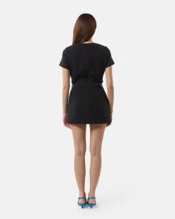 Short dress with decorative belt