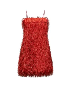 Short dress with fringes and sequins