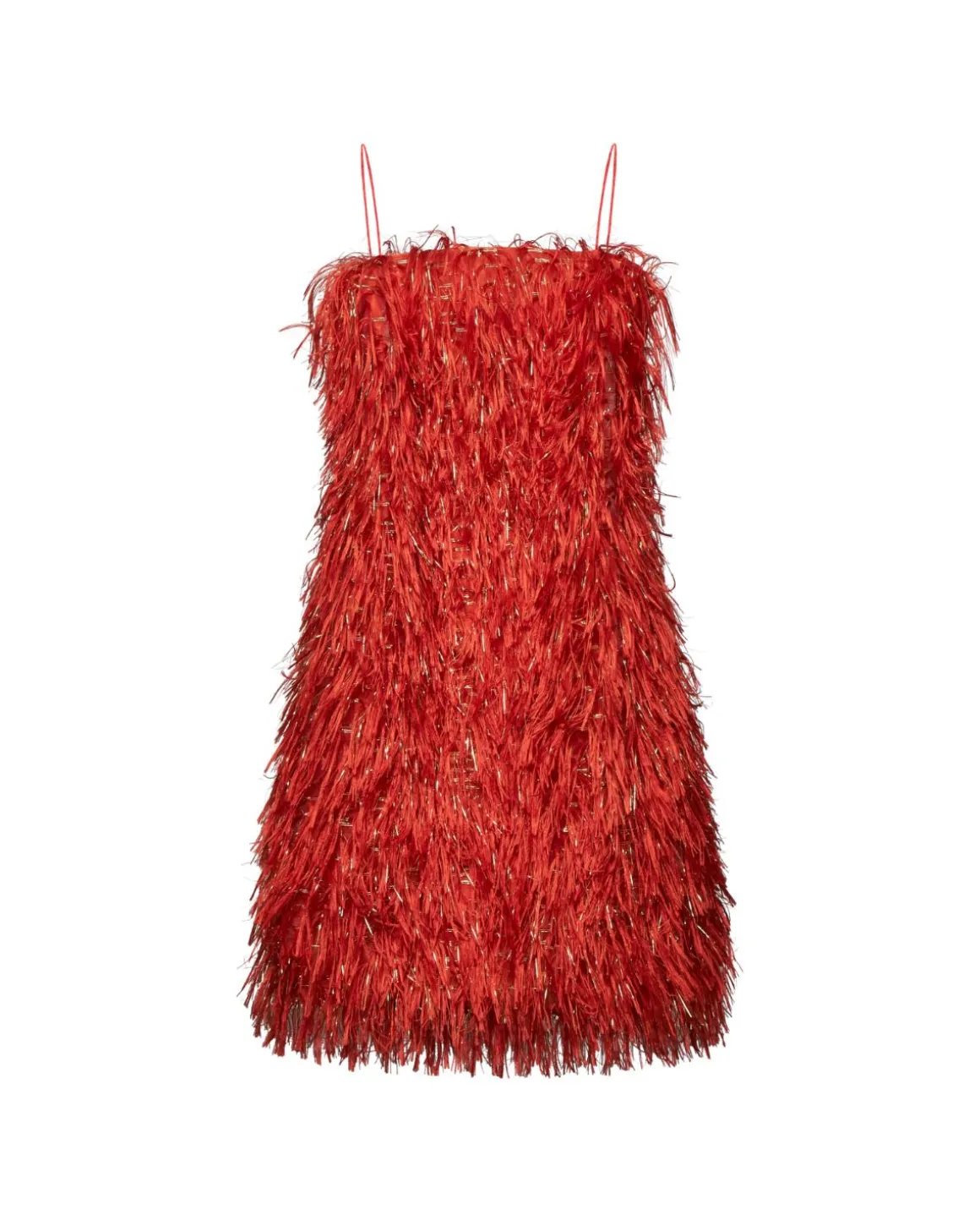 Short dress with fringes and sequins