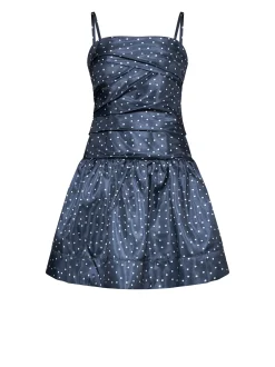 Short dress with graphic pattern and thin straps