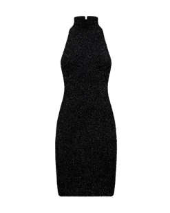 Short lurex dress with high neck