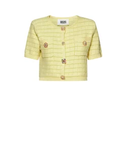 Short sleeved jacket with jewel details