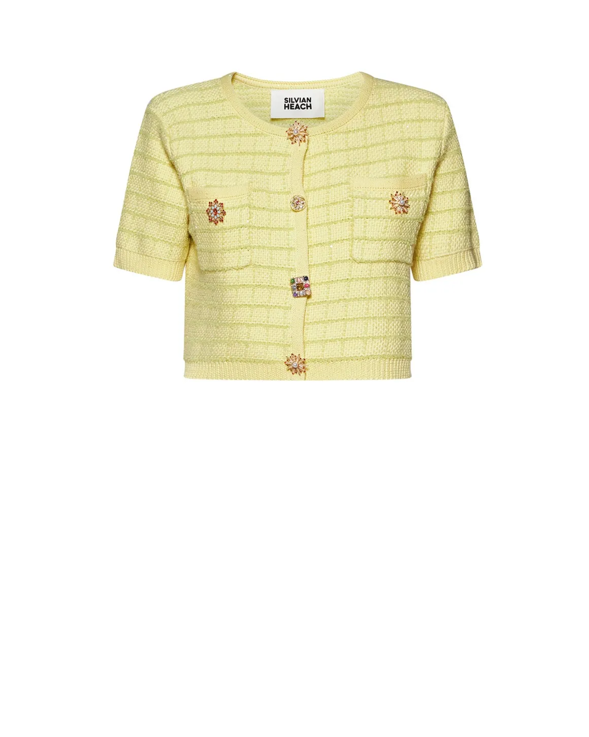 Short sleeved jacket with jewel details
