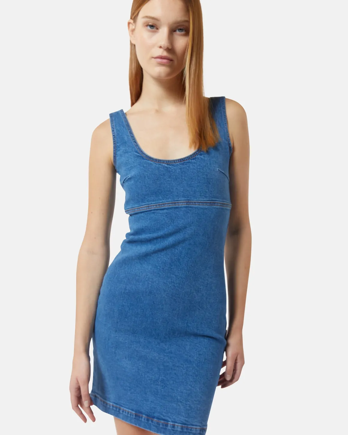 Short Sleeveless denim dress