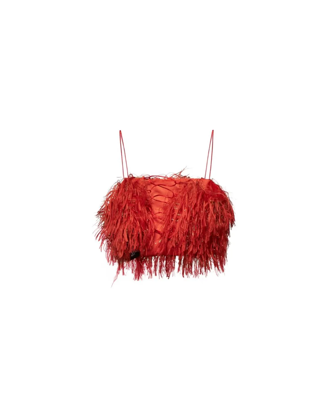Short top with feathered effect