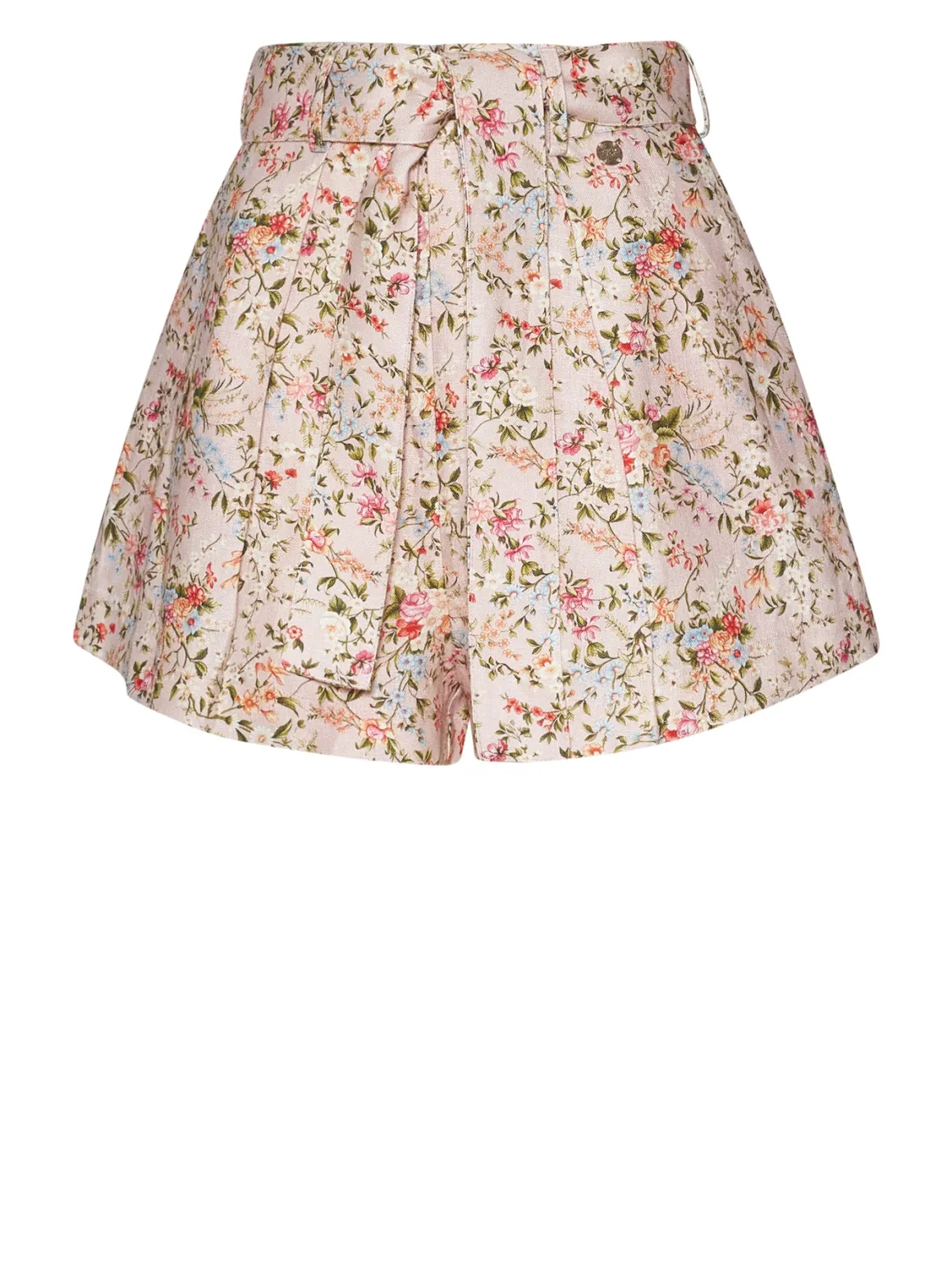 Shorts with floral print and structured design