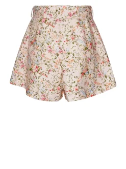 Shorts with floral print and structured design