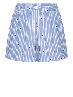 Shorts with striped pattern and graphic details