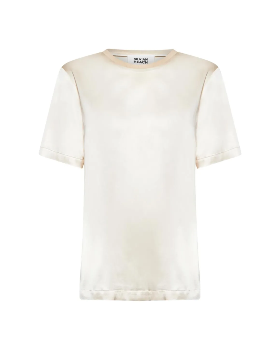 Short-sleeved satin T-shirt
