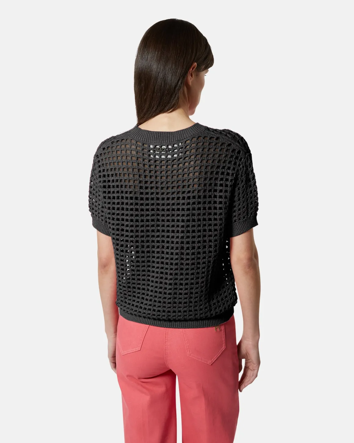 Shrogged cotton short -sleeved shirt