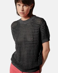Shrogged cotton short -sleeved shirt