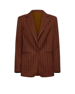 Single-breasted pinstripe blazer
