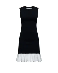 Sleeveless dress with contrasting ruffles