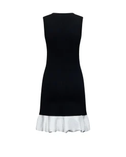 Sleeveless dress with contrasting ruffles